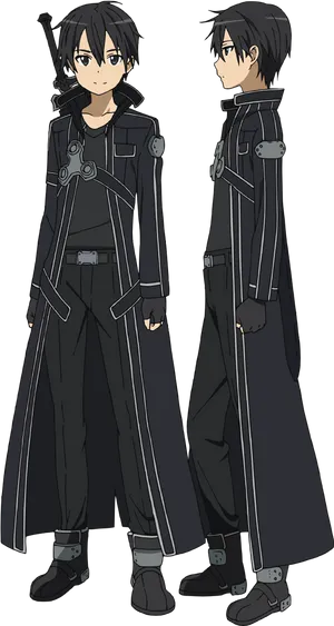 Sword Art Online Kirito Character Design PNG image