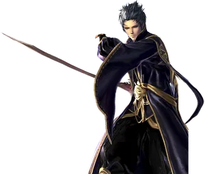 Sword Wielding Anime Character PNG image