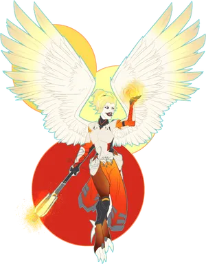 Symmetra Overwatch Angelic Skin Concept Art PNG image