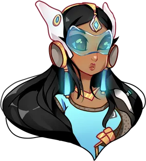 Symmetra Overwatch Character Art PNG image