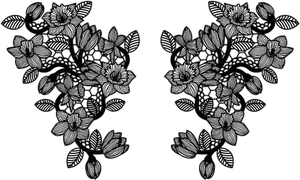 Symmetrical Floral Lace Pattern PNG image