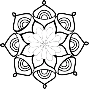 Symmetrical Floral Mandala Design PNG image