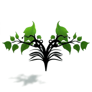 Symmetrical Green Vine Artwork PNG image