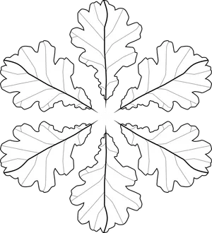 Symmetrical Oak Leaves Pattern PNG