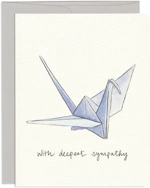 Sympathy Crane Greeting Card PNG image