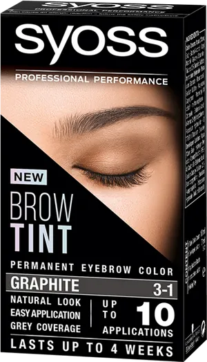 Syoss Brow Tint Graphite Eyebrow Color Product Packaging PNG image