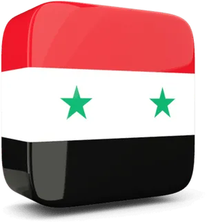 Syrian Flag Button3 D Render PNG image