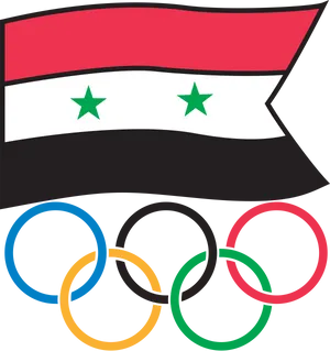 Syrian Flag Olympic Rings Graphic PNG image