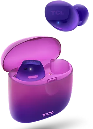 T C L Earbuds Purple Gradient PNG
