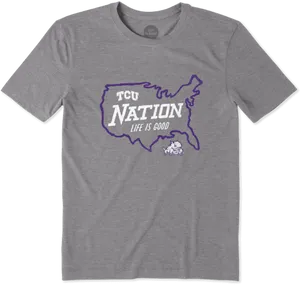 T C U Nation Texas Outline Tshirt PNG image