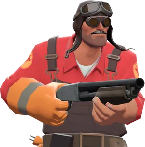 T F2 Engineer Character Portrait PNG image
