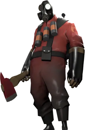 T F2 Pyro Character Model PNG image