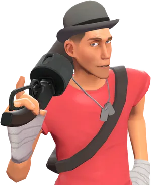 T F2 Scout Character Pose PNG image