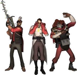 T F2 Team Red Classes Pose PNG image