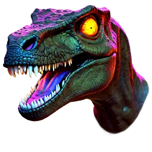 T Rex Head With Glowing Eyes PNG 06292024