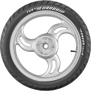 T V S Eurogrip Bike Tyrewith Alloy Wheel PNG image