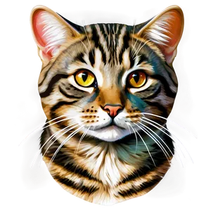 Tabby Cat Clipart Vector Png 06262024 PNG image