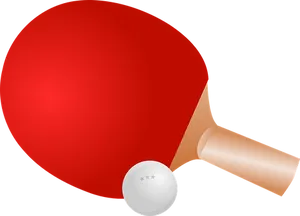 Table Tennis Paddleand Ball PNG image