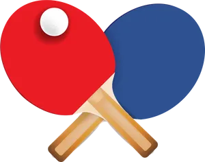 Table Tennis Racketsand Ball PNG
