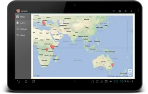 Tablet Map Application Interface PNG image