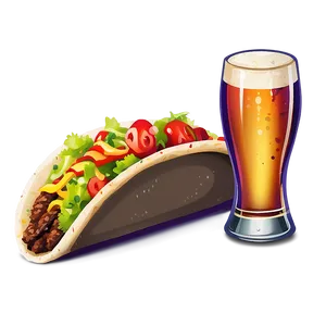 Taco And Beer Clipart PNG 06262024