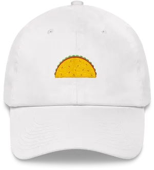 Taco Embroidered White Baseball Cap PNG