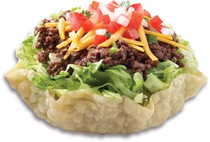 Taco Salad Bowl Delicious Filling PNG image