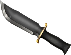 Tactical Knife Black Handle PNG image