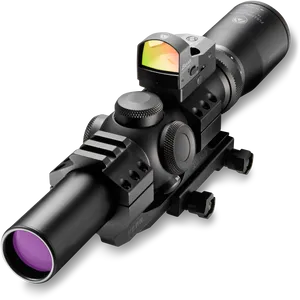 Tactical Rifle Scopewith Red Dot Sight PNG