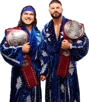 Tag Team Championsin Blue Robes PNG image