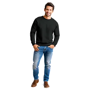 Tailored Fit Black Sweatshirt For Men PNG 70 PNG
