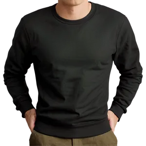 Tailored Fit Black Sweatshirt For Men PNG Veh93 PNG