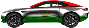 Tajikistan Flag Themed Sports Car PNG image