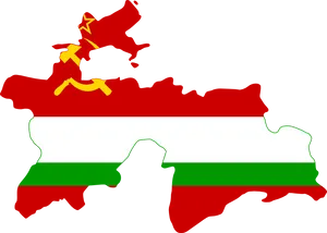 Tajikistan Mapwith Sovietand Current Flag PNG image