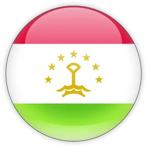 Tajikistan National Emblem Button PNG image
