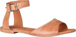 Tan Leather Ankle Strap Sandal PNG image