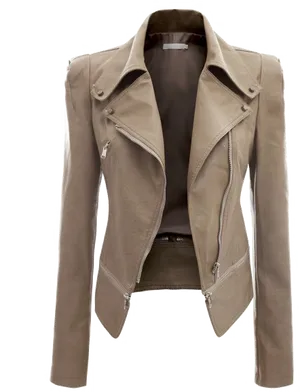 Tan Leather Blazer Jacket PNG image