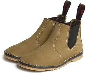 Tan Leather Chelsea Boots PNG image