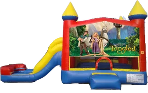Tangled Inflatable Bounce Housewith Slide PNG image