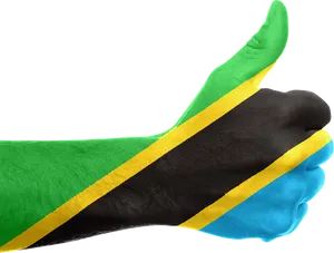 Tanzania Flag Thumbs Up Gesture PNG image