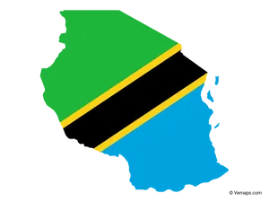 Tanzania Map Flag Colors PNG image