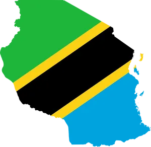 Tanzania Map Outlinewith Flag Colors PNG image
