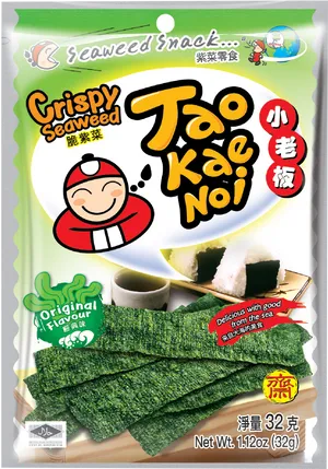 Tao Kae Noi Seaweed Snack Package PNG image