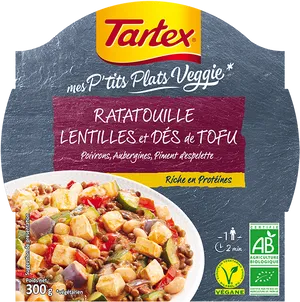 Tartex Veggie Ratatouille Lentils Tofu Dish PNG image