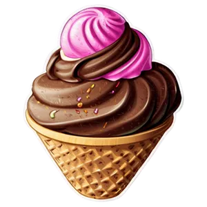 Tasty Ice Cream Cone Sticker Png 51 PNG image