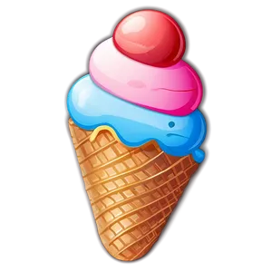 Tasty Ice Cream Cone Sticker PNG Gqy54