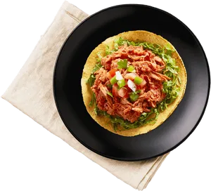 Tasty Shredded Chicken Tostada PNG image