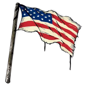 Tattered Flag Illustration PNG 31