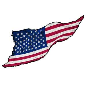 Tattered Flag Outline PNG 28
