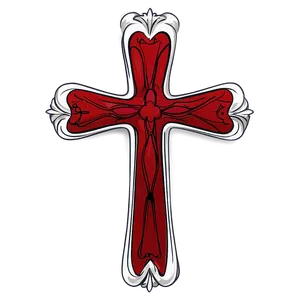 Tattoo Style Cross Outline PNG Gbt90